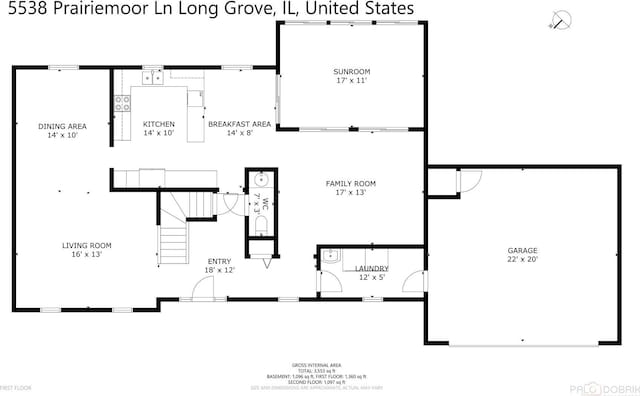 5538 Prairiemoor Ln, Long Grove, IL 60047 - property floor plan