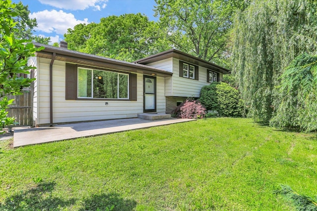split level home with a patio