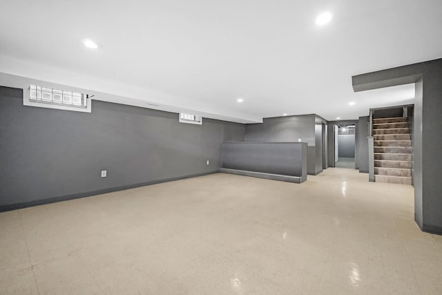 8851 S State St, Chicago, IL 60619 - finished basement featuring stairs, recessed lighting, and baseboards