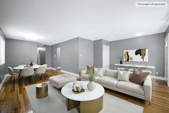 8851 S State St, Chicago, IL 60619 - living area featuring baseboards and wood finished floors