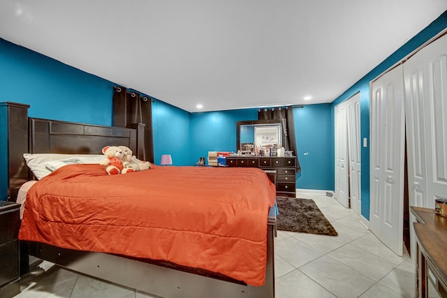 1636 S 14th Ave, Maywood, IL 60153 - tiled bedroom with multiple closets and recessed lighting