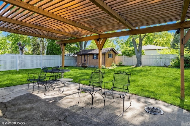 1179 Pegwood Dr, Elgin, IL 60120 - view of patio / terrace featuring outdoor dining area and a pergola