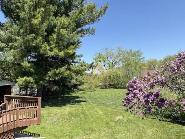 11 S Roberts Rd, Inverness, IL 60067 - view of green lawn featuring a deck