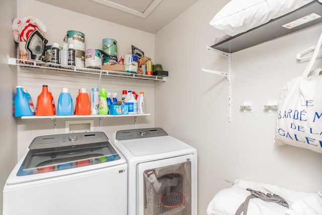 laundry area featuring separate washer and dryer