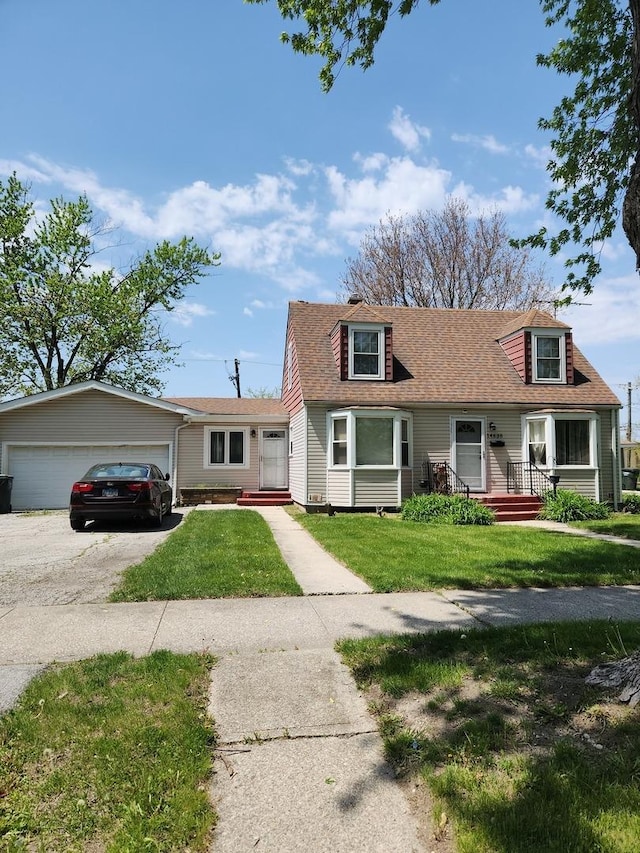 14636 Clark St, Dolton, IL 60419 - view of front facade featuring driveway, a front yard, an attached garage, and roof with shingles