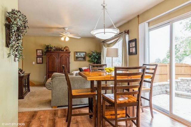 1722 John St, Yorkville, IL 60560 - dining room with ceiling fan and wood finished floors