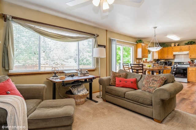 1722 John St, Yorkville, IL 60560 - living room featuring ceiling fan