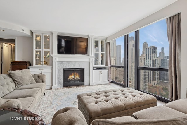 1122 N Clark St Unit 3301-10, Chicago, IL 60610 - living room with a fireplace