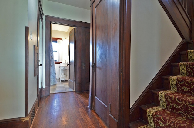 2573 State Route 17th Hwy, Toluca, IL 61369 - stairs with wood-type flooring and baseboards