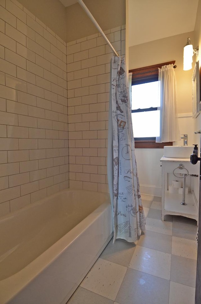2573 State Route 17th Hwy, Toluca, IL 61369 - full bath featuring shower / tub combo, tile patterned floors, and vanity