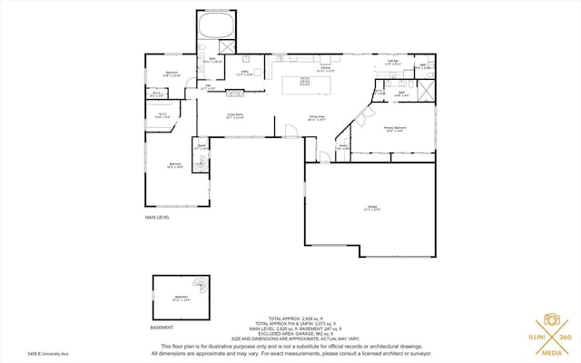 3408 E University Ave, Urbana, IL 61802 - view of property floor plan