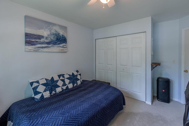 7038 Bentley Dr, Gurnee, IL 60031 - bedroom with a closet, carpet, and ceiling fan