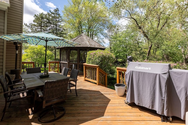7038 Bentley Dr, Gurnee, IL 60031 - wooden deck featuring grilling area and outdoor dining space