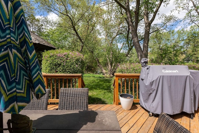 7038 Bentley Dr, Gurnee, IL 60031 - wooden deck with grilling area