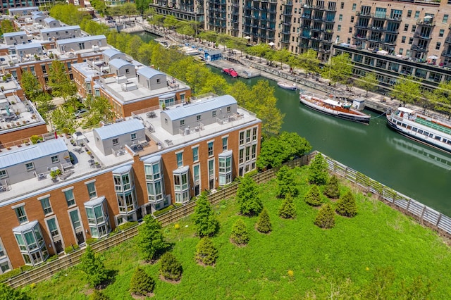 456 E N Water St Unit H, Chicago, IL 60611 - drone / aerial view of a nearby body of water and apartment complex