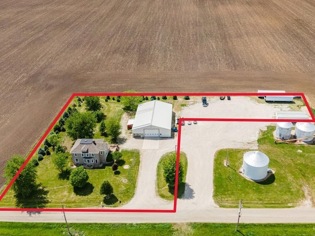 4731 E 10th Rd, Earlville, IL 60518 - aerial view of sparsely populated area featuring property boundaries highlighted