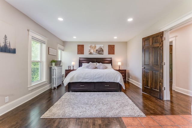 4731 E 10th Rd, Earlville, IL 60518 - bedroom featuring baseboards, recessed lighting, and wood finished floors