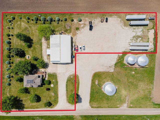 4731 E 10th Rd, Earlville, IL 60518 - aerial overview of property's location featuring property boundaries highlighted