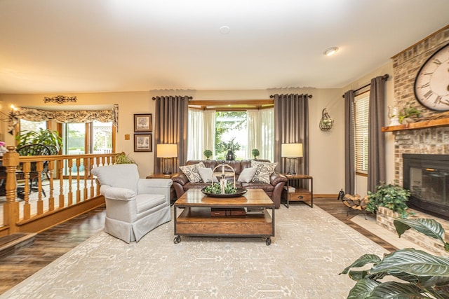 25037 W Liberty Dr, Channahon, IL 60410 - living area with wood finished floors and a large fireplace