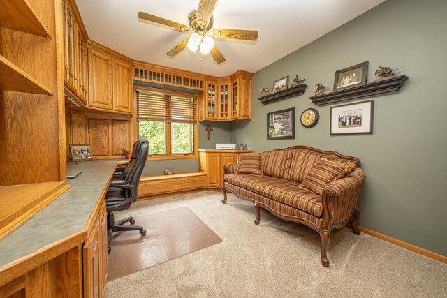 25037 W Liberty Dr, Channahon, IL 60410 - office space featuring light colored carpet, ceiling fan, and baseboards