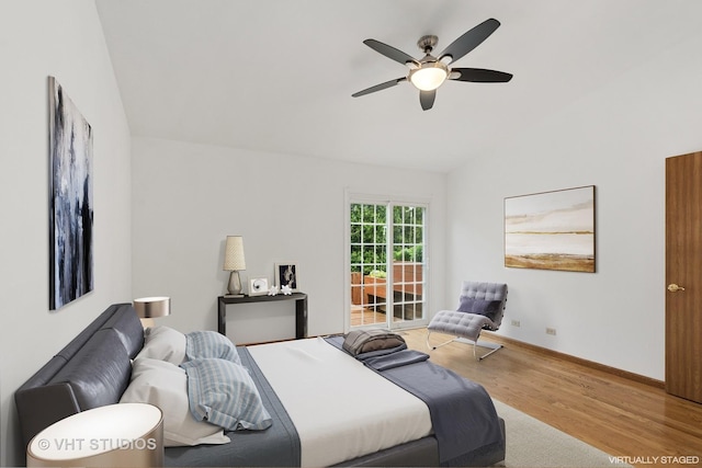 6109 Golfview Dr Unit 6109, Gurnee, IL 60031 - bedroom with wood finished floors, lofted ceiling, and a ceiling fan