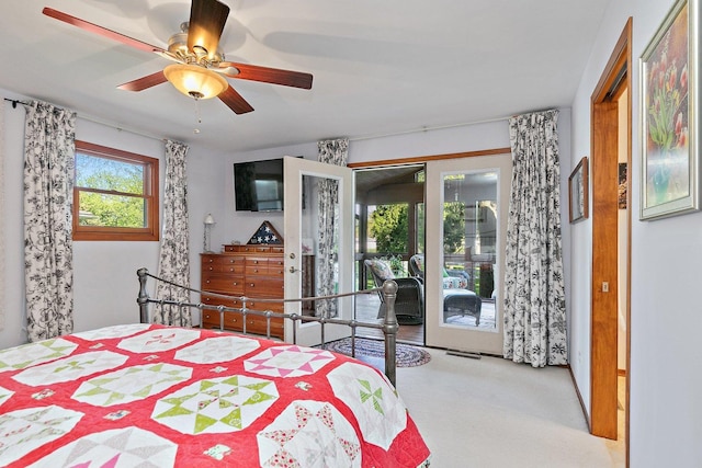 3101 Saint James St, Rolling Meadows, IL 60008 - bedroom with access to exterior, ceiling fan, and carpet