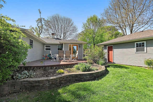 3101 Saint James St, Rolling Meadows, IL 60008 - view of green lawn with a wooden deck