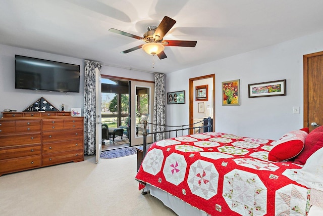 3101 Saint James St, Rolling Meadows, IL 60008 - carpeted bedroom with access to outside and ceiling fan