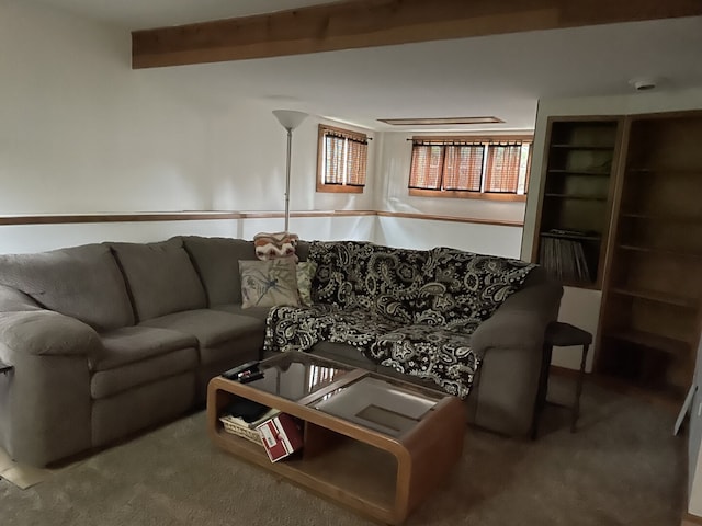 768 S Spring Rd, Elmhurst, IL 60126 - living area with carpet and beam ceiling