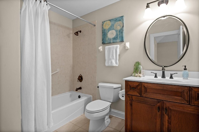 1021 Fire Fox Ct, Saint Charles, IL 60174 - full bath with toilet, tile patterned floors, shower / bath combo with shower curtain, and vanity
