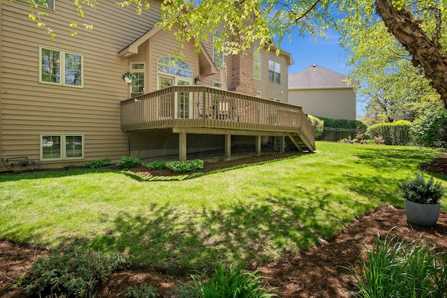 1021 Fire Fox Ct, Saint Charles, IL 60174 - rear view of house with stairway and a deck