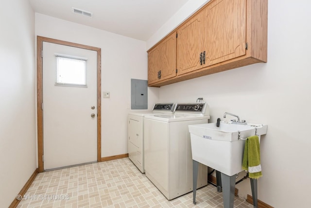 15309 S 73rd Ave Unit 15309, Orland Park, IL 60462 - laundry area featuring washer and clothes dryer, cabinet space, electric panel, and baseboards