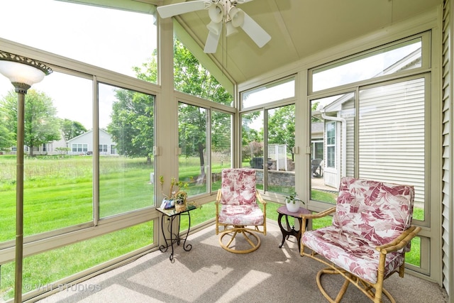 2507 Rolling Rdg, Elgin, IL 60124 - sunroom featuring ceiling fan and lofted ceiling
