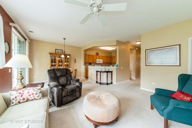 2507 Rolling Rdg, Elgin, IL 60124 - living area with light colored carpet, baseboards, and ceiling fan