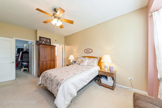 2507 Rolling Rdg, Elgin, IL 60124 - bedroom featuring light carpet, a spacious closet, a closet, and ceiling fan