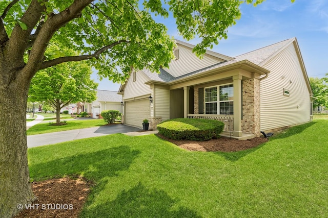 2507 Rolling Rdg, Elgin, IL 60124 - view of front of home with brick siding, driveway, a front lawn, and a garage