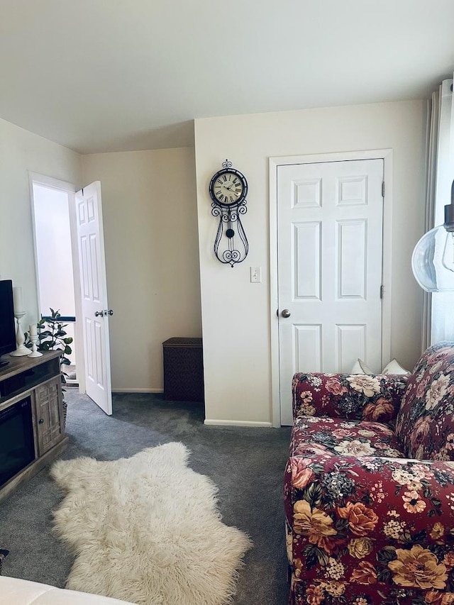 1381 N Glen Cir Unit D, Aurora, IL 60506 - living area with dark carpet and baseboards
