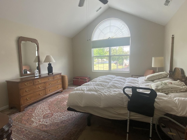 2018 Olmstead Dr Unit 2018, Woodstock, IL 60098 - bedroom with lofted ceiling, ceiling fan, and carpet flooring