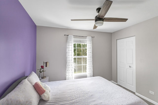 3174 Larrabee Dr, Geneva, IL 60134 - bedroom featuring baseboards and ceiling fan