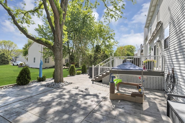 3174 Larrabee Dr, Geneva, IL 60134 - view of patio / terrace with a deck and stairs