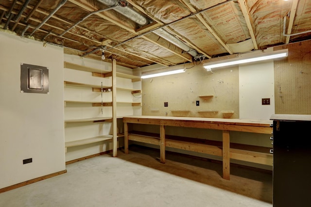 10762 W Talmadge Ave, Beach Park, IL 60099 - unfinished below grade area featuring a workshop area and baseboards