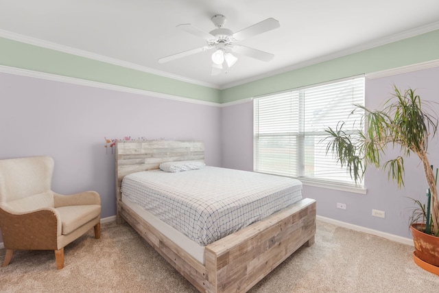 1984 Seaview Dr, Aurora, IL 60503 - bedroom featuring multiple windows, light colored carpet, baseboards, and ornamental molding