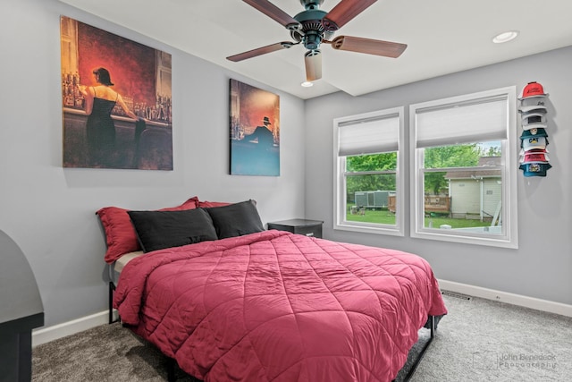 28271 W Stewart Ave, Spring Grove, IL 60081 - bedroom featuring carpet, baseboards, recessed lighting, and a ceiling fan