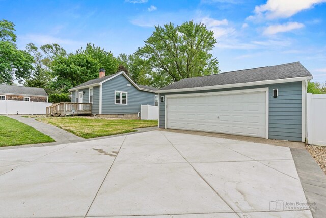 28271 W Stewart Ave, Spring Grove, IL 60081 - view of front of property featuring a garage and a wooden deck