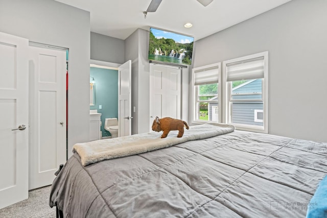 28271 W Stewart Ave, Spring Grove, IL 60081 - bedroom featuring carpet flooring, ensuite bath, and a ceiling fan