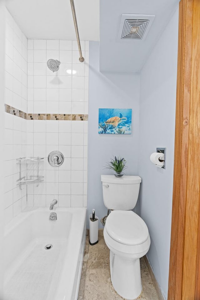 6914 S Cregier Ave, Chicago, IL 60649 - bathroom with toilet, shower / bath combination, and baseboards