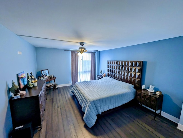 465 W Dominion Dr Unit 1304, Wood Dale, IL 60191 - bedroom featuring wood finished floors, ceiling fan, and baseboards