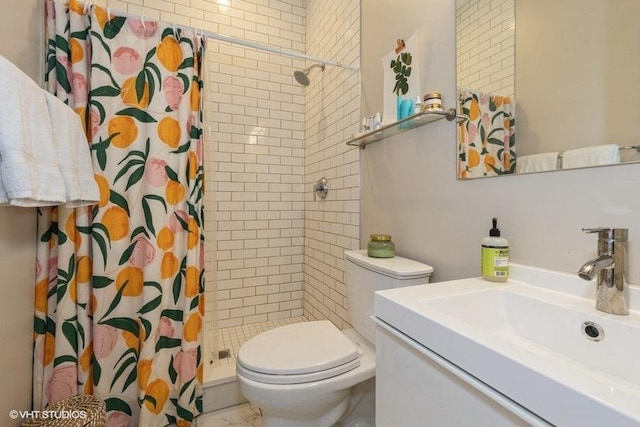 2151 W Cortez St, Chicago, IL 60622 - full bathroom featuring a shower stall, toilet, and vanity
