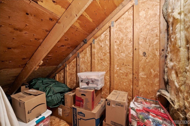 view of unfinished attic