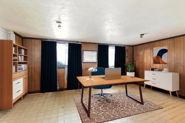 18111 Orleans Dr, Hazel Crest, IL 60429 - office space featuring wooden walls, light floors, and ornamental molding